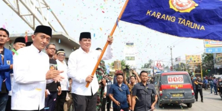 Bupati Tangerang Melepas Peserta Karnaval Festival Tabuh Bedug Ke-34 Teluknaga