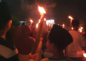 Sambut Tahun Baru Islam 1447 H, Ratusan Warga Gelar Pawai Obor di Kota Serang