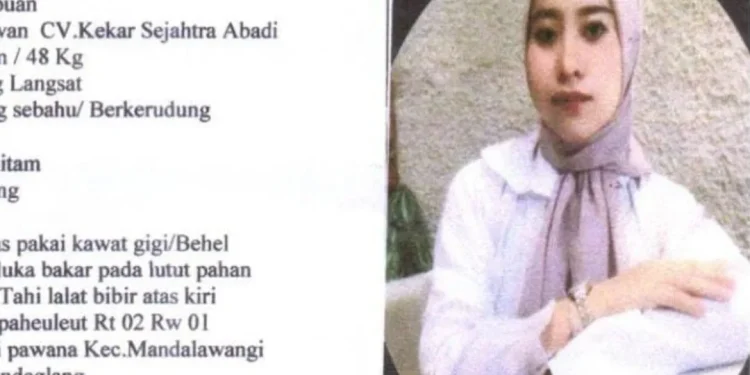 Wanita Cantik Asal Cikande Kabupaten Serang Hilang Dua Pekan Belum Ditemukan