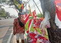 Omzet Penjual Bendera Merah Putih di Lebak Menurun Drastis