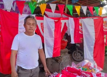 Jelang Hari Kemerdekaan, Pedagang Bendera di Serang Mengeluh Penjualan Lesu